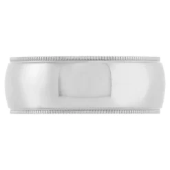 Polished Milgrain Edge Comfort Fit 8mm Band in Platinum