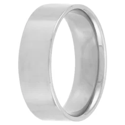 Polished Pipe Comfort Fit 7mm Band in Platinum