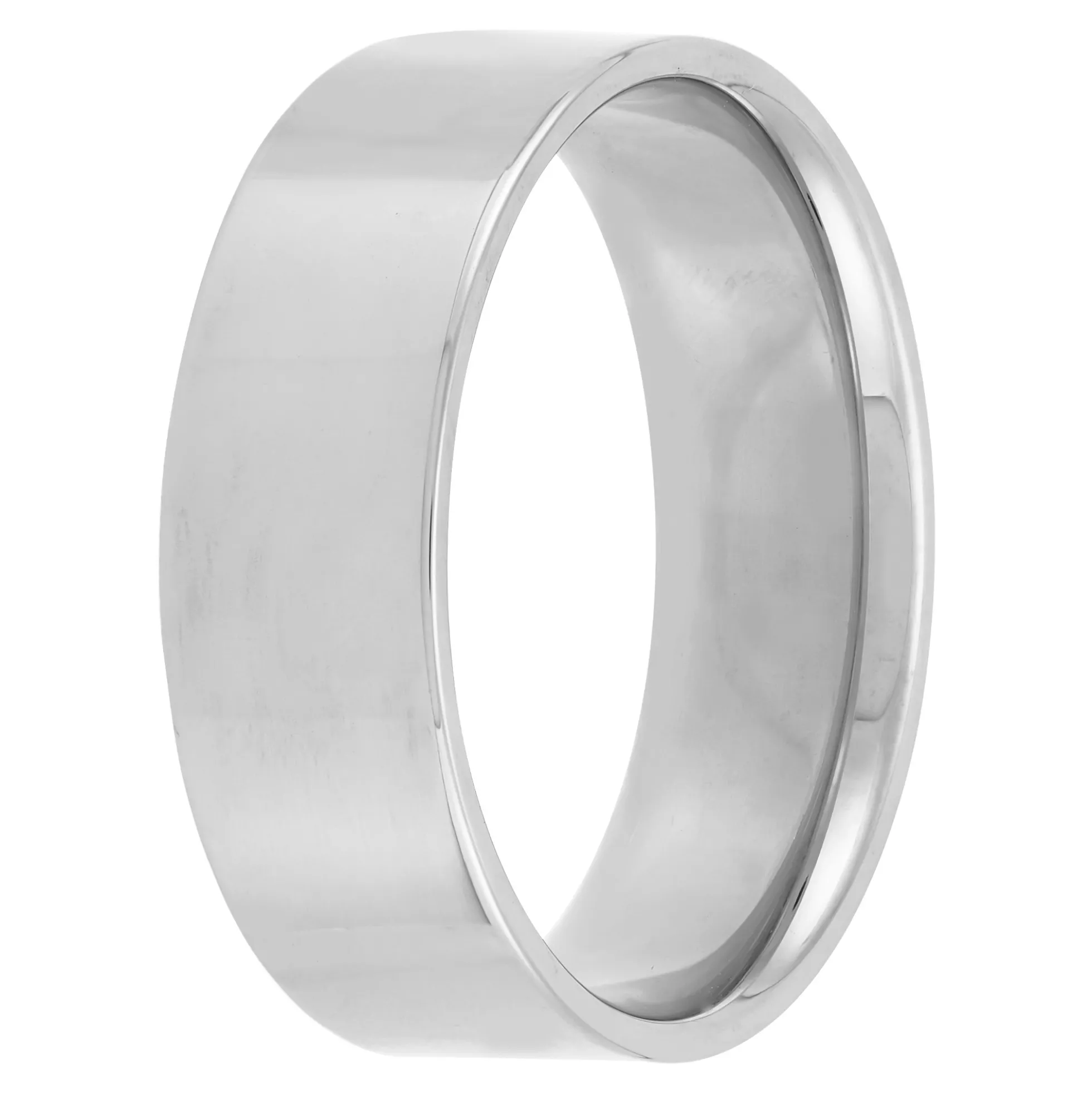 Polished Pipe Comfort Fit 7mm Band in Platinum