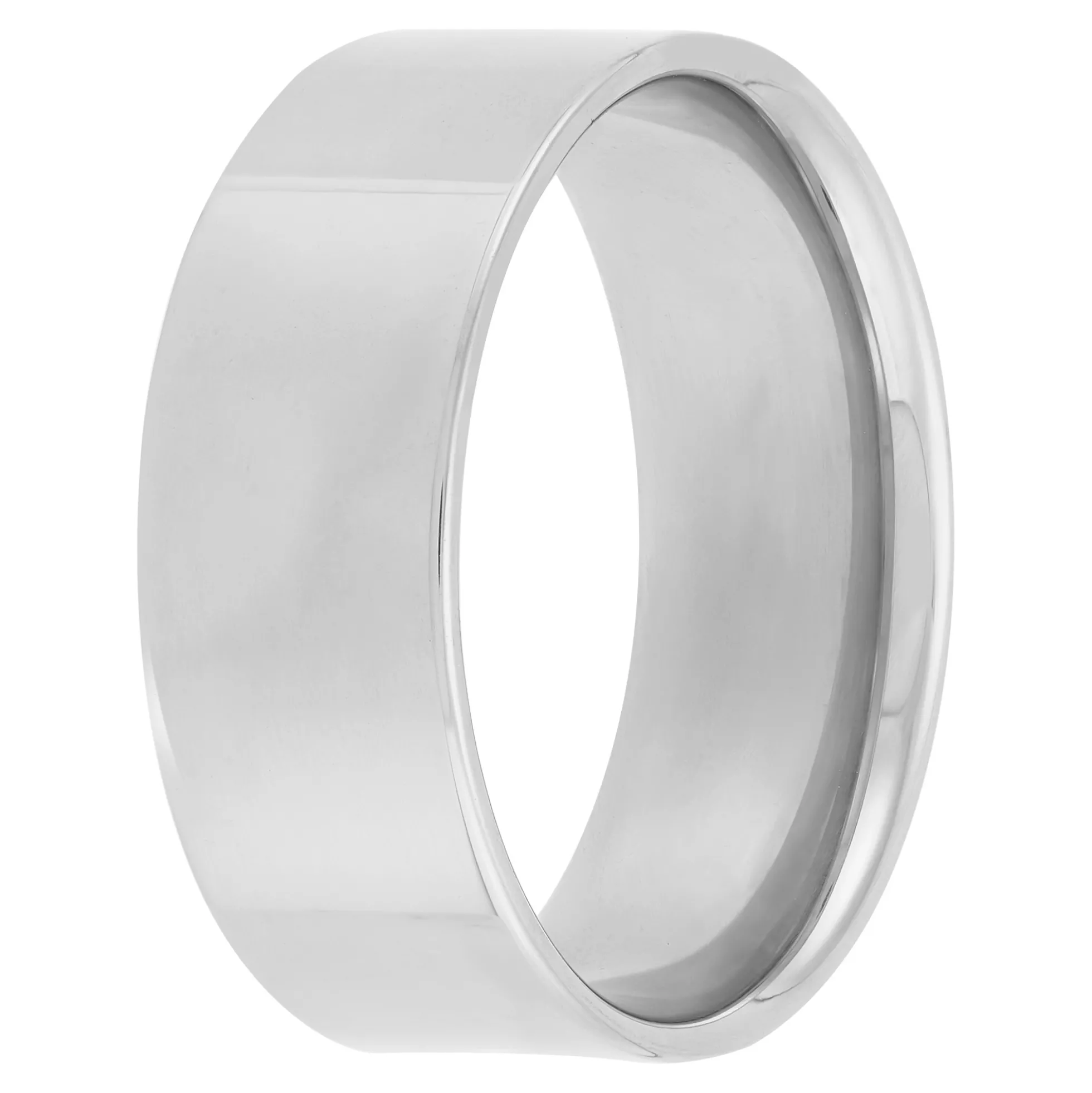 Polished Pipe Comfort Fit 8mm Band in Platinum
