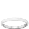 Polished Rounded Comfort Fit 2mm Band in Platinum