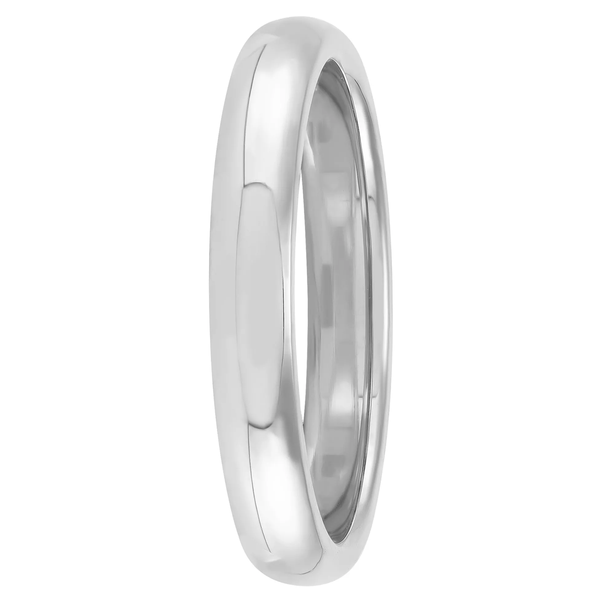 Polished Rounded Comfort Fit 3mm Band in Platinum