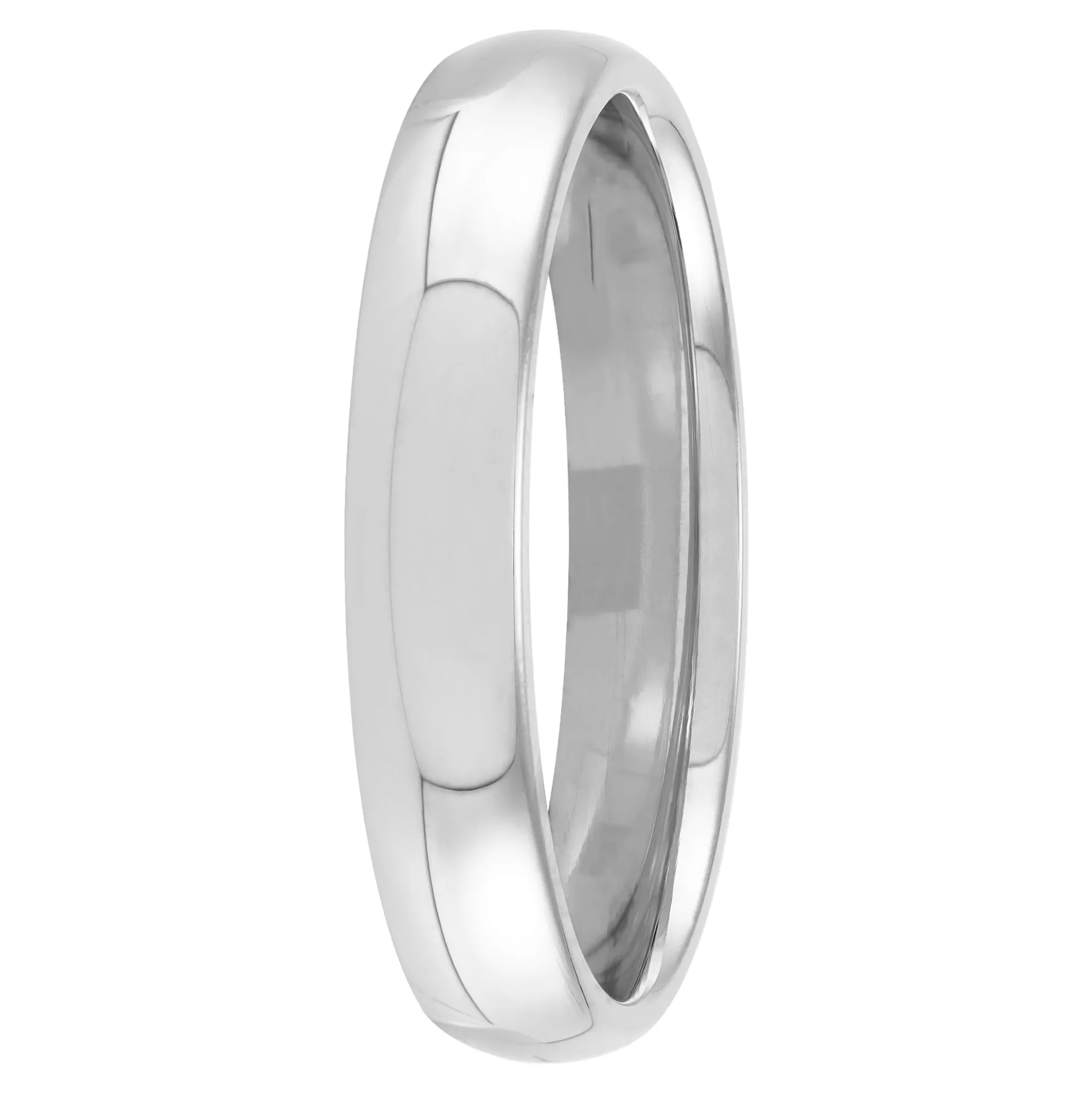 Polished Rounded Comfort Fit 4mm Band in Platinum