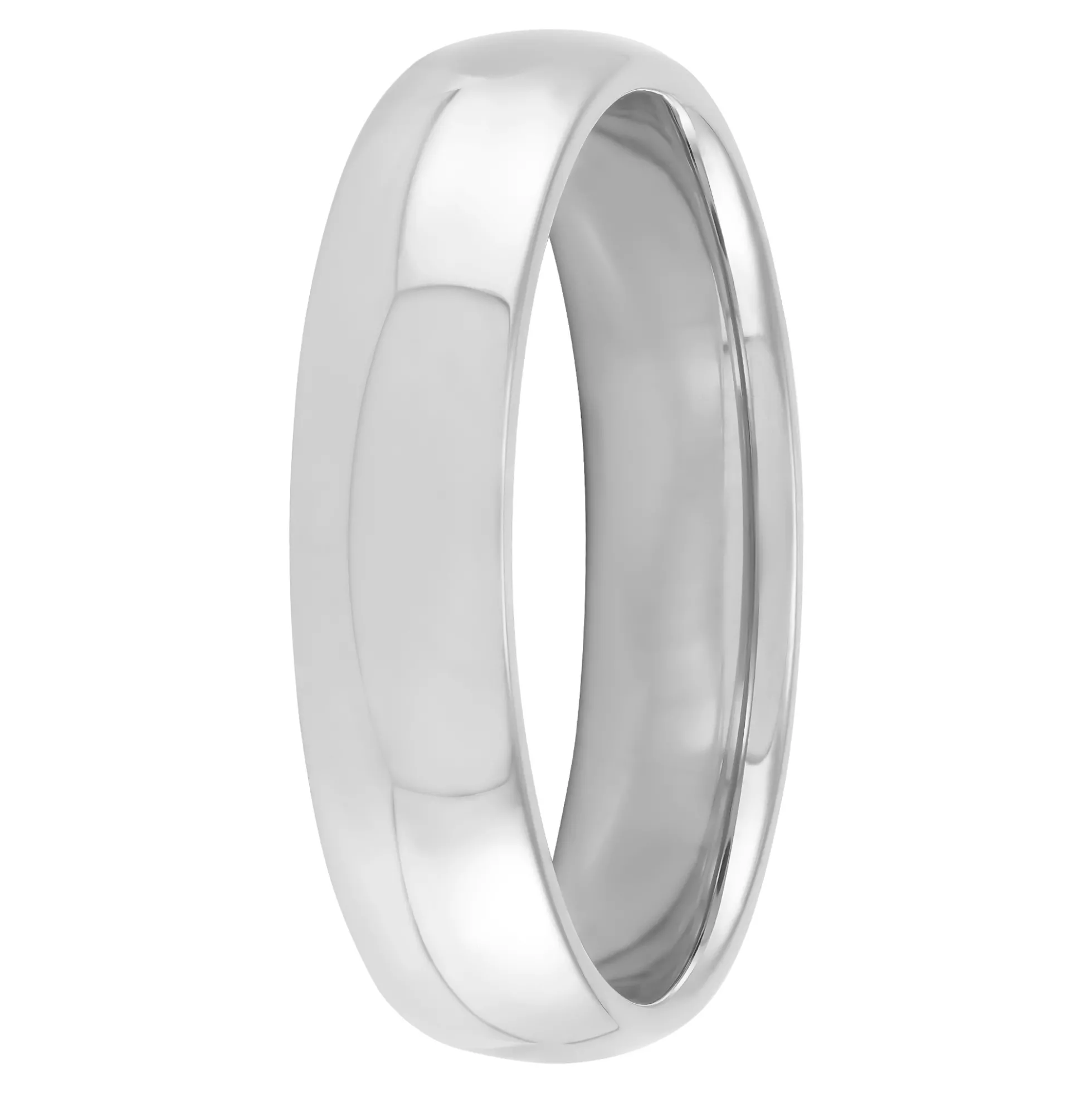 Polished Rounded Comfort Fit 5mm Band in Platinum