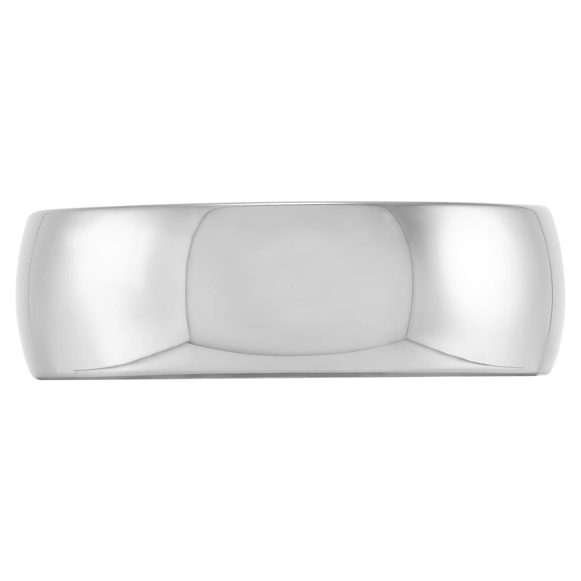 Polished Rounded Comfort Fit 7mm Band in Platinum