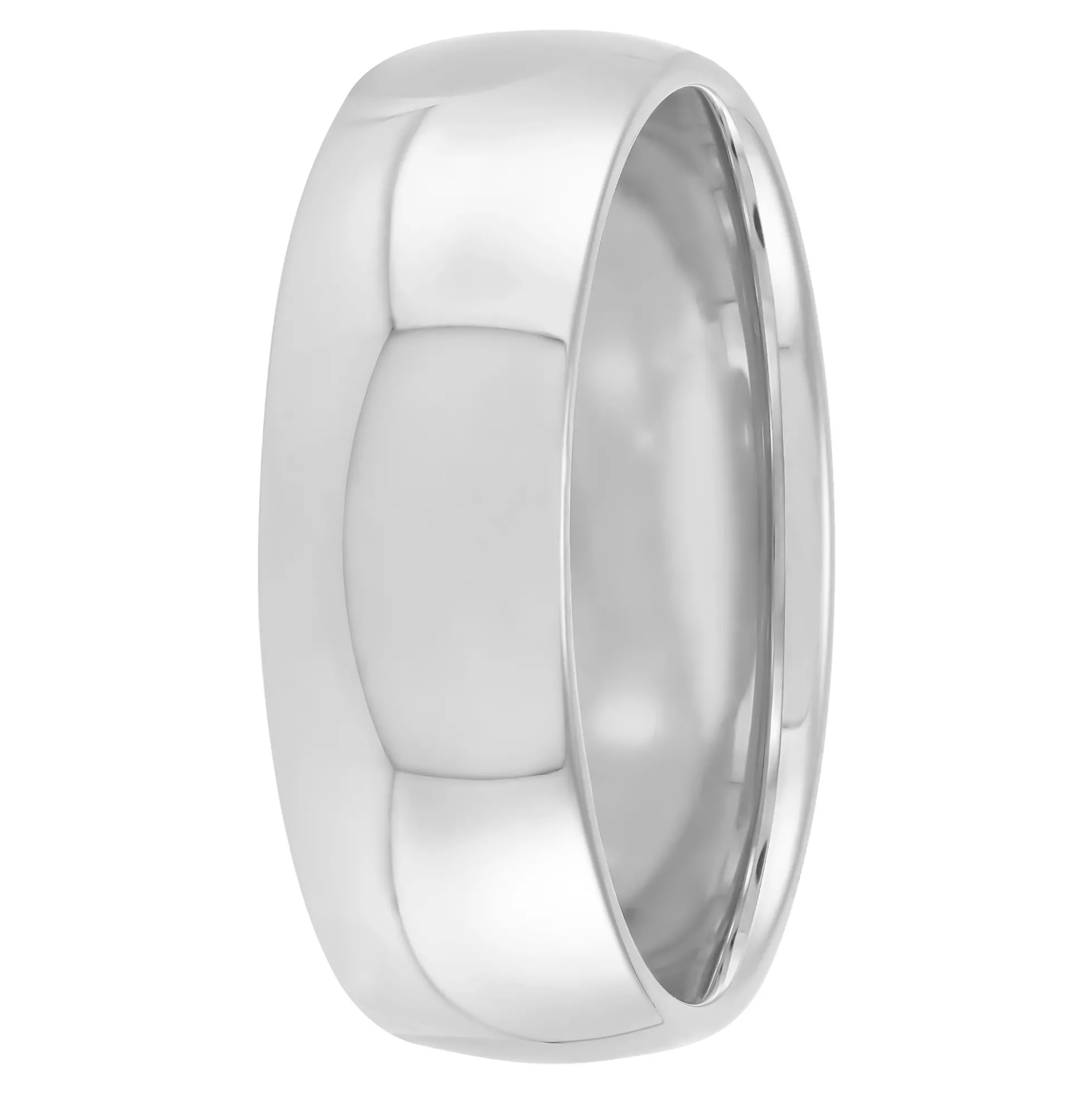Polished Rounded Comfort Fit 7mm Band in Platinum