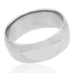 Polished Rounded Comfort Fit 8mm Band in Platinum