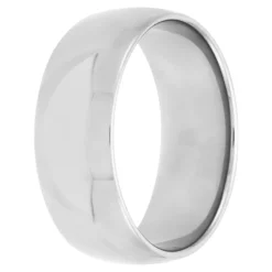 Polished Rounded Comfort Fit 8mm Band in Platinum