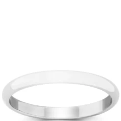 Polished Rounded 2mm Band in Platinum