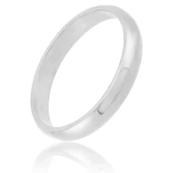 Polished Rounded 3mm Band in Platinum