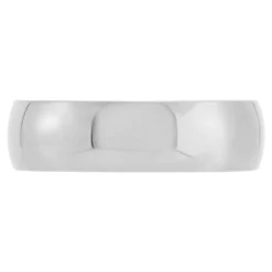 Polished Rounded 6mm Band in Platinum