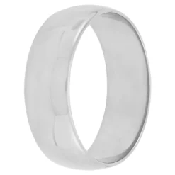 Polished Rounded 7mm Band in Platinum