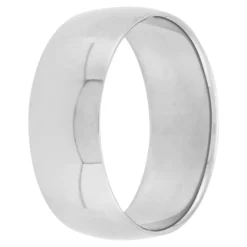 Polished Rounded 8mm Band in Platinum