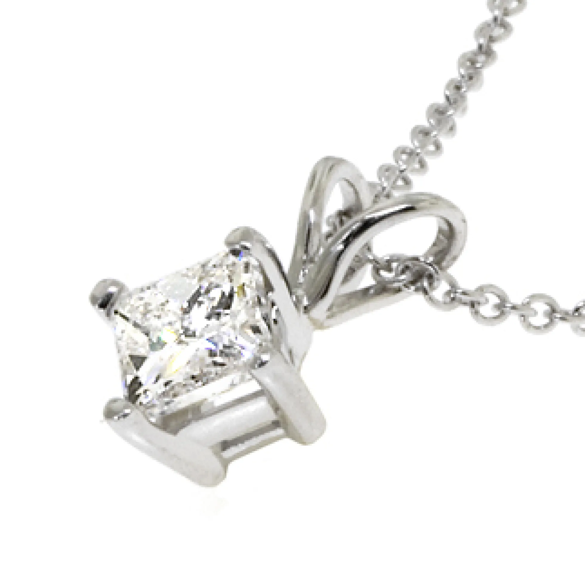 Princess Cut Diamond Pendant, ½ Carat Total Weight, 14K White Gold