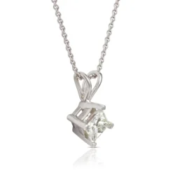 Princess Cut Diamond Pendant, ½ Carat Total Weight, 14K White Gold