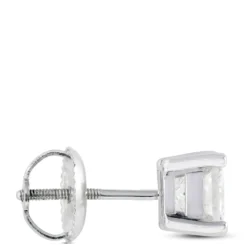 Princess Cut Diamond Stud Earrings, 1.4 Carat Total Weight, in 14K White Gold