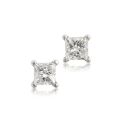 Princess Cut Diamond Studs, ½ Carat Total Weight, in 14K White Gold
