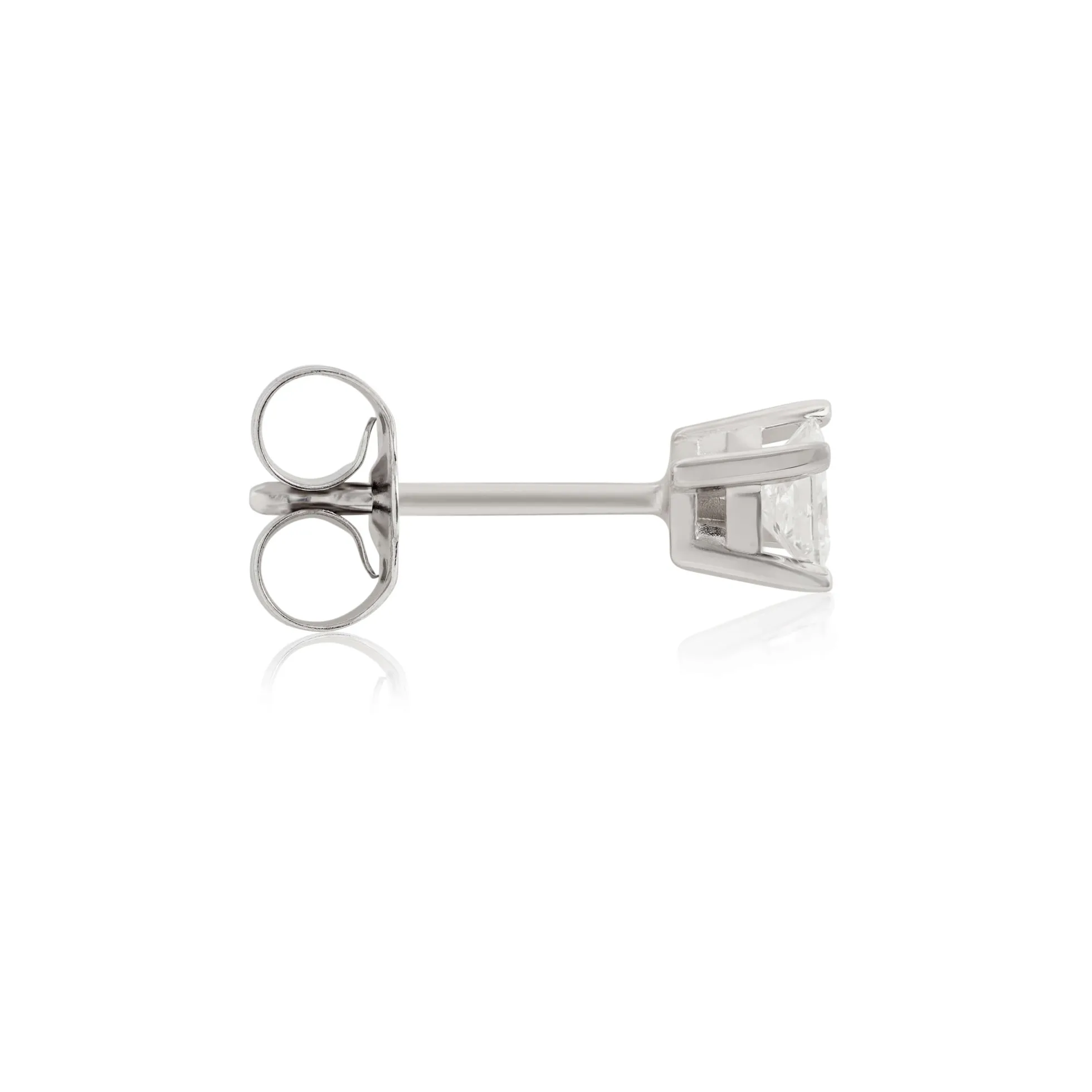 Princess Cut Diamond Studs, 1/4 Carat Total Weight, in 14K White Gold