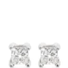 Princess Cut Diamond Studs, 14K White Gold