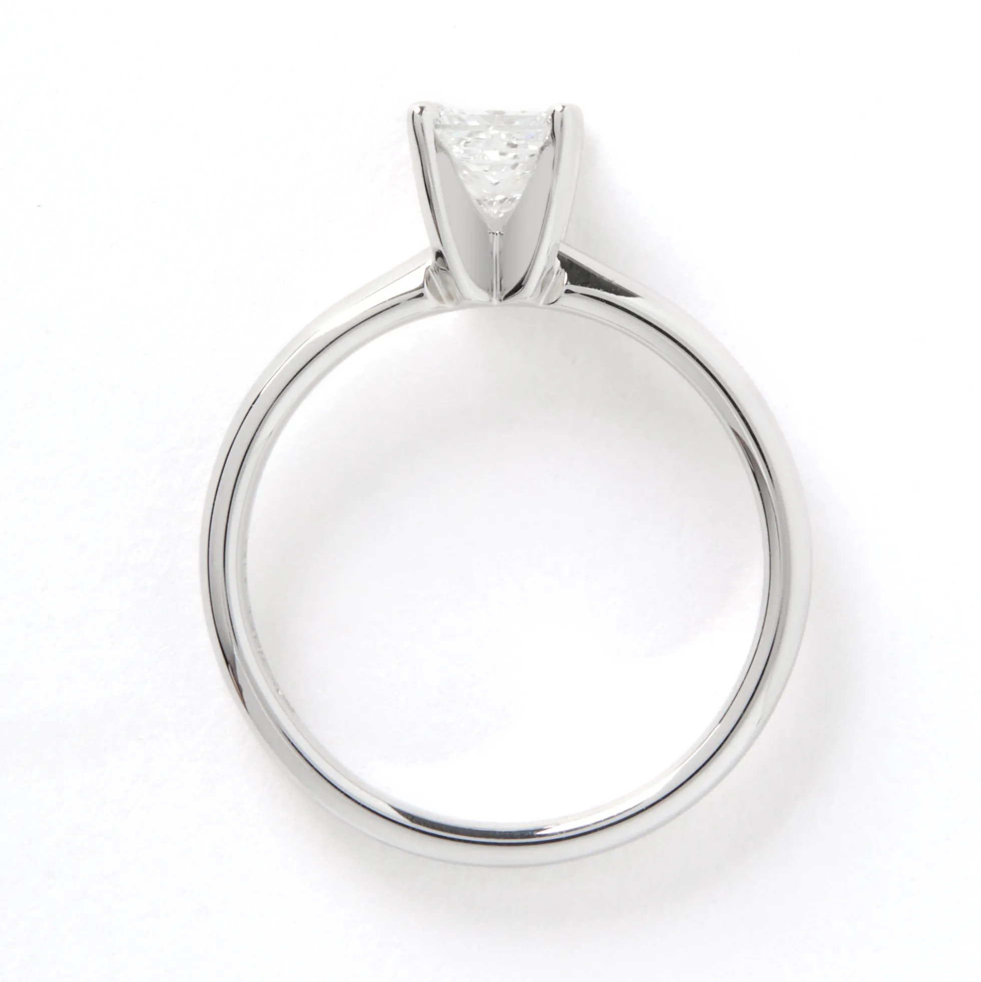 Princess Cut Solitaire Diamond Engagement Ring, 14K White Gold
