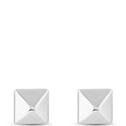 Pyramid Post Studs, 14K White Gold