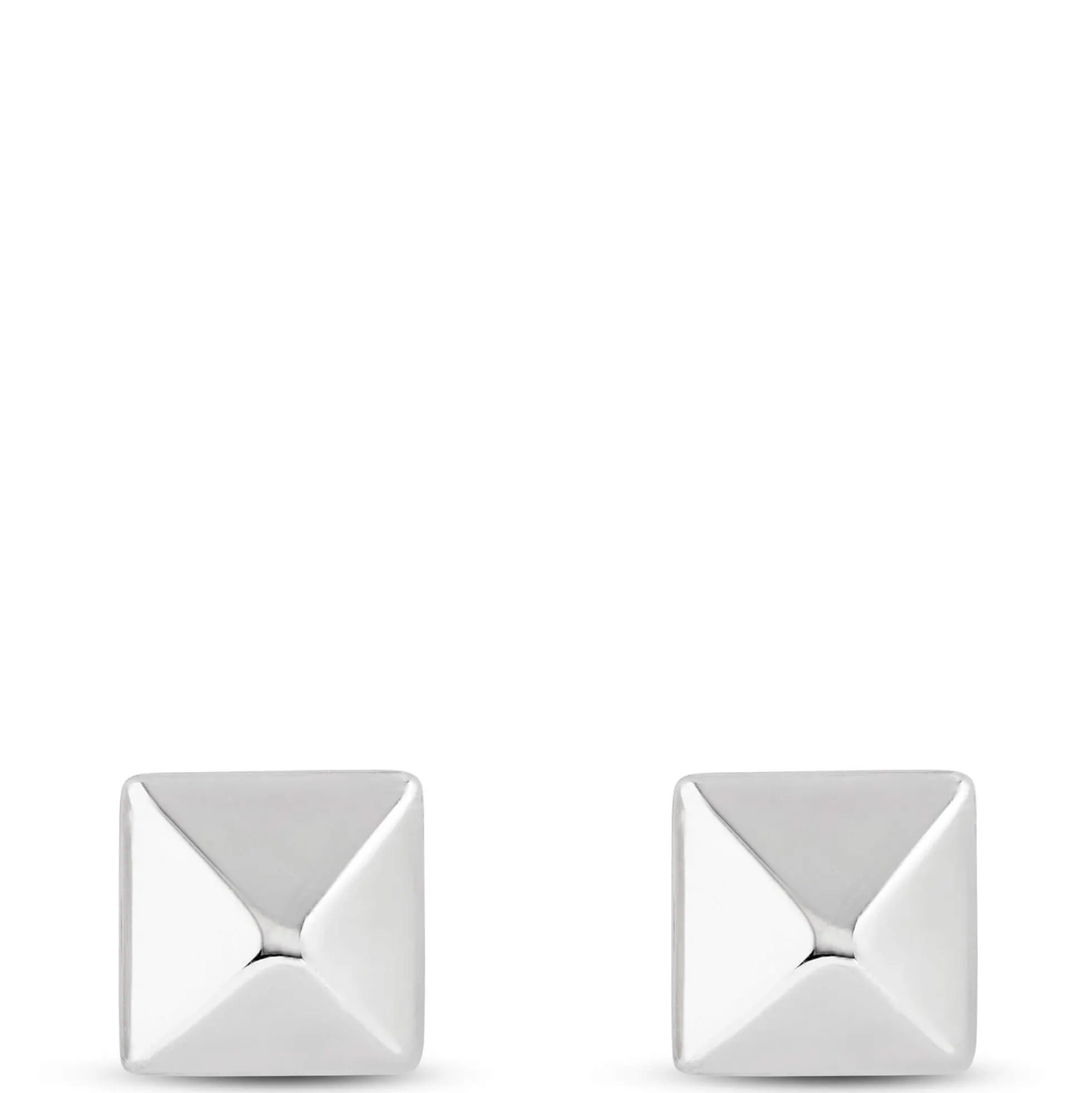 Pyramid Post Studs, 14K White Gold