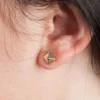 Pyramid Stud Earrings 14K