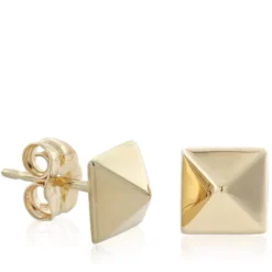 Pyramid Stud Earrings 14K