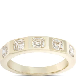 Radiant Diamond Band, 1 Carat Total Weight, 14K Yellow Gold