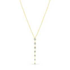 Rahaminov Diamond Drop Bar Pendant Necklace, 18K Yellow Gold