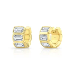 Rahaminov Diamond Huggie Earrings, 18K Yellow Gold