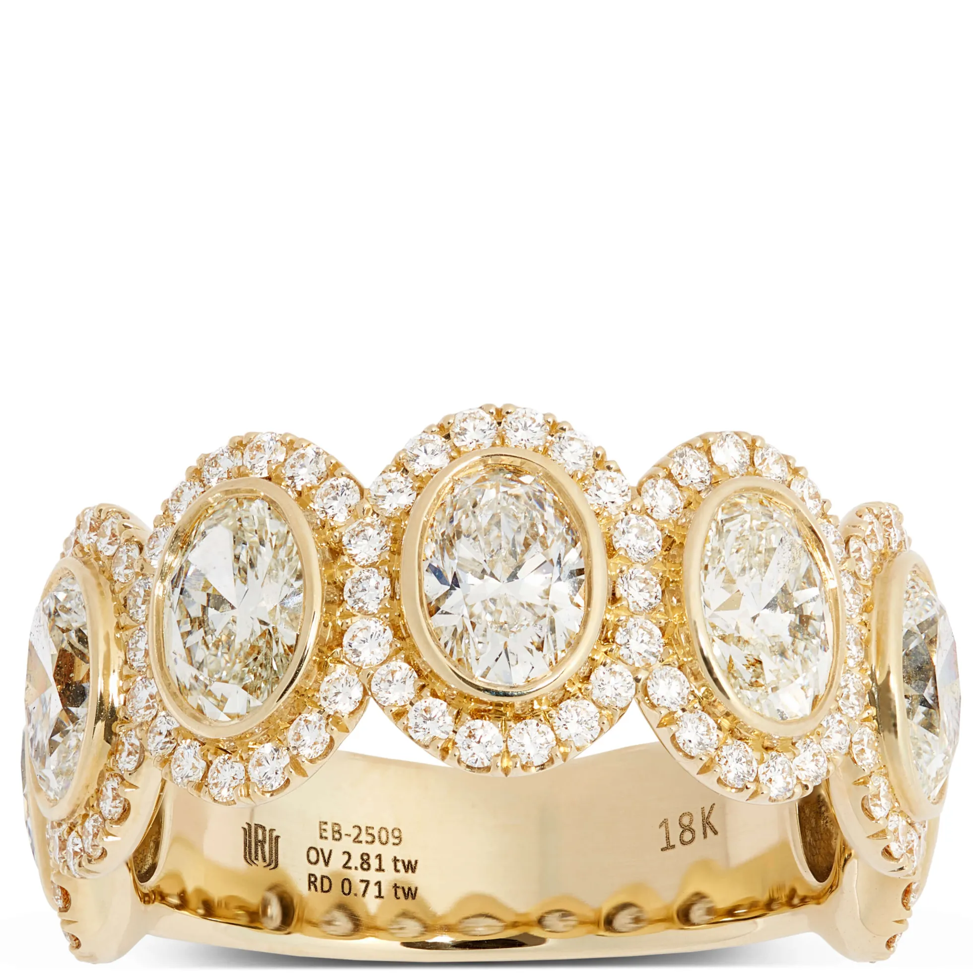 Rahaminov Oval Diamond Anniversary Band, 18K Yellow Gold