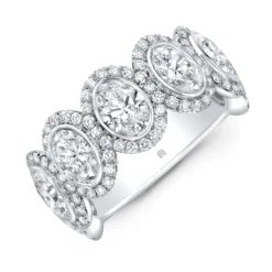 Rahaminov Oval Diamond Anniversary Band in 18K White Gold