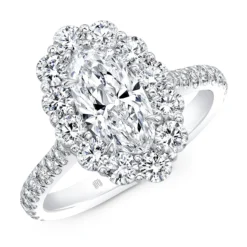 Rahaminov Oval Diamond Engagement Ring, 18K White Gold