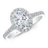 Rahaminov Oval Diamond Engagement Ring, 18K White Gold
