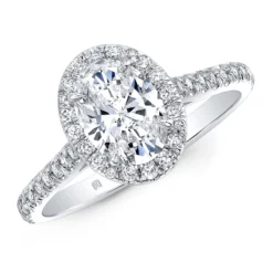 Rahaminov Oval Diamond Engagement Ring, 18K White Gold