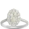 Rahaminov Oval Diamond Halo Engagement Ring, 18K White Gold