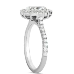 Rahaminov Oval Diamond Halo Engagement Ring, 18K White Gold