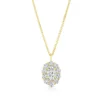 Rahaminov Oval Diamond Halo Necklace, 18K White Gold