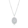 Rahaminov Oval Diamond Halo Necklace, 18k White Gold