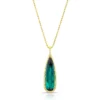 Rahaminov Pear Shaped Green Tourmaline Pendant, 18K Yellow Gold