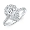 Rahaminov Pear Shaped Halo Diamond Engagement Ring, 18K White Gold