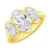Rahaminov Three Stone Diamond Ring, 18K Yellow Gold