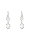 Rainbow Moonstone Drop Earrings, Sterling Silver