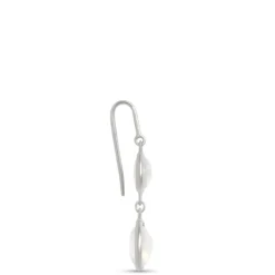 Rainbow Moonstone Drop Earrings, Sterling Silver
