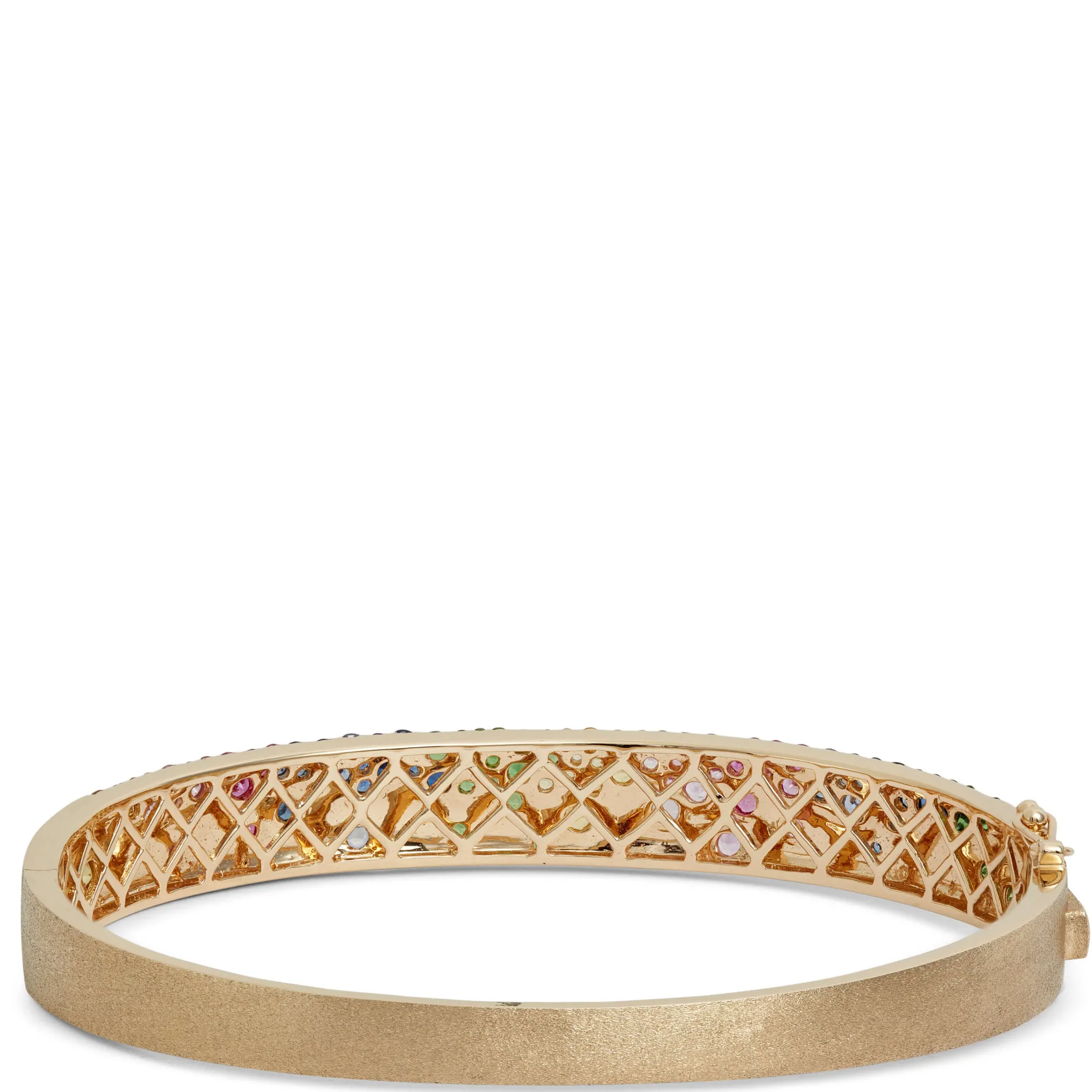 Rainbow Sapphire Bangle, 14K Yellow Gold