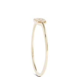 Rectangle Pave Diamond Ring, 14K Yellow Gold
