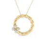 Robert Coin 18k Yellow Gold Love In Verona Diamond Twist Necklace