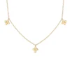 Robert Coin 18k Yellow Gold Love by The Inch Diamond & Polished Small Flower Station Necklace