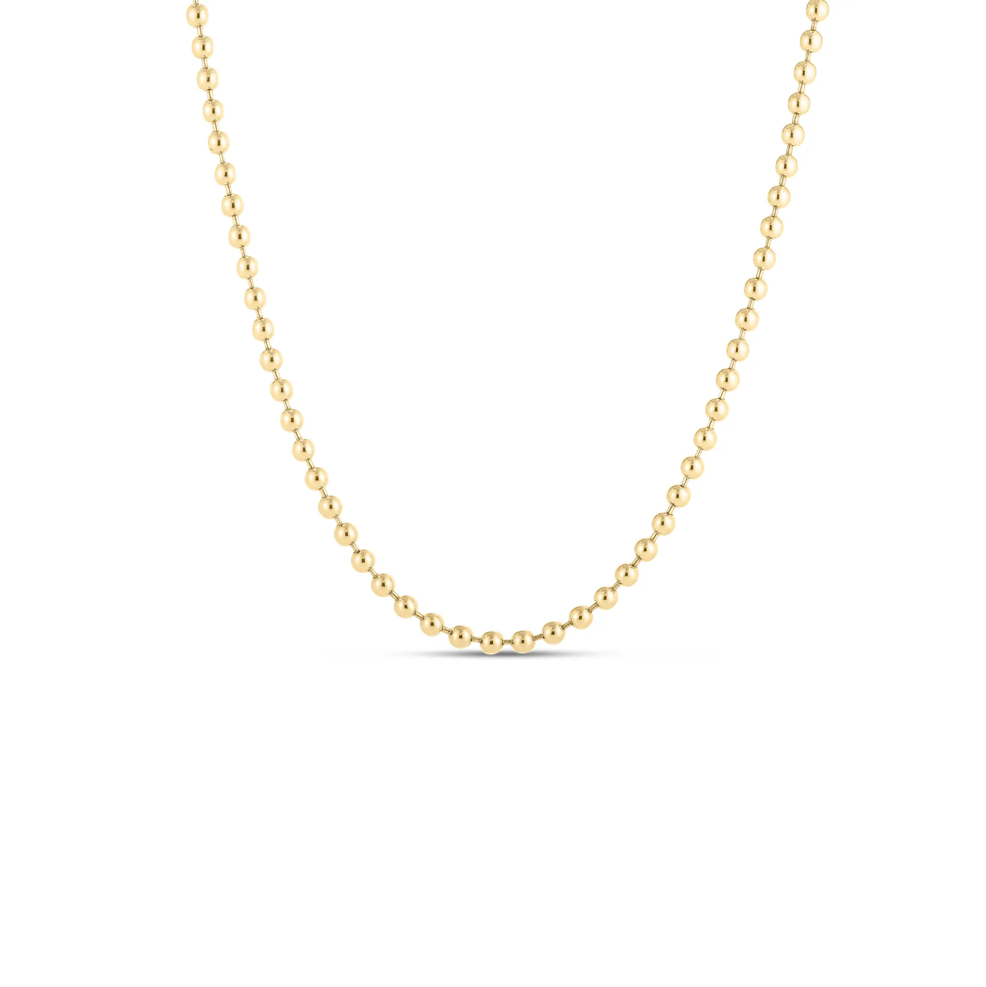Roberto Coin Classic Bead Chain 18K Yellow Designer Gold, 18"